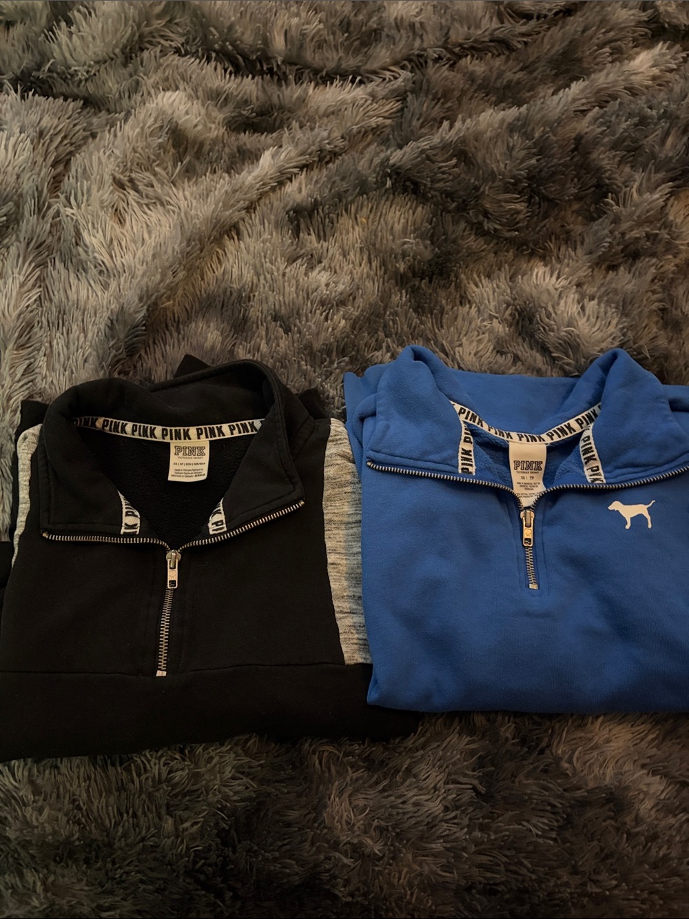 VS PINK 1/4 zip pullovers
